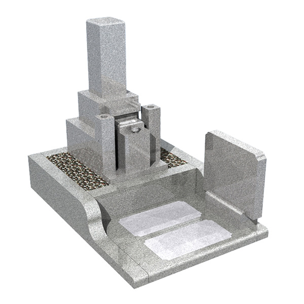 宝塚市の墓石　青御影を使用した墓石のイメージ図