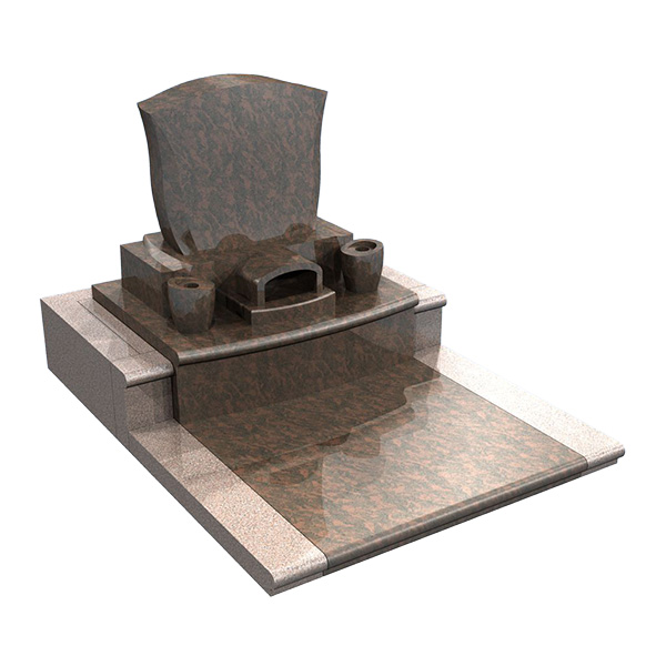 宝塚市でのオリジナルデザイン墓石の3D図面