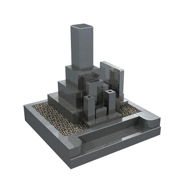 宝塚市での芝台付き墓石の建立イメージ図