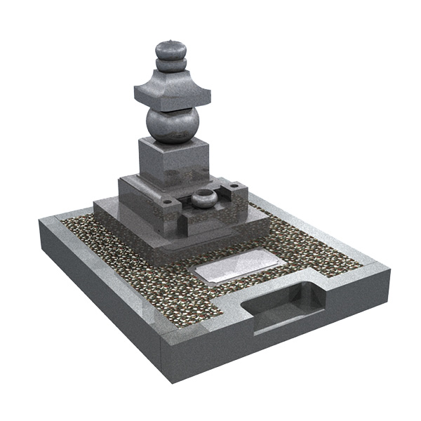 宝塚市の墓石　庵治石を使用した五輪塔のイメージ図