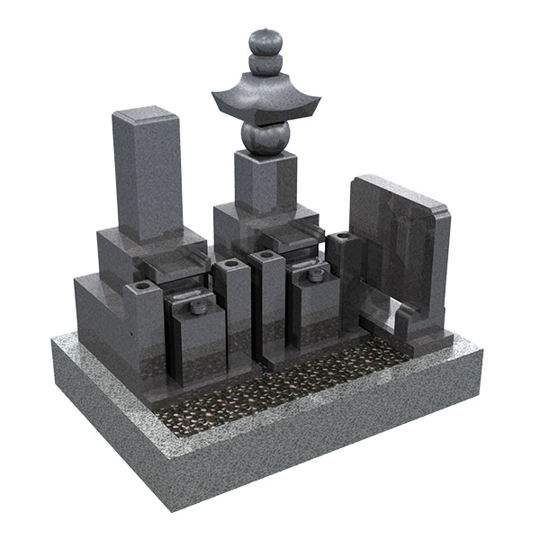 宝塚市での青御影石を使用した3Dイメージ図